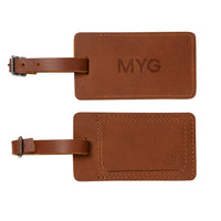 Personalized Sewn Leather Luggage Tag