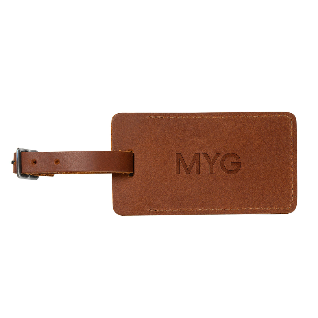 Personalized Sewn Leather Luggage Tag