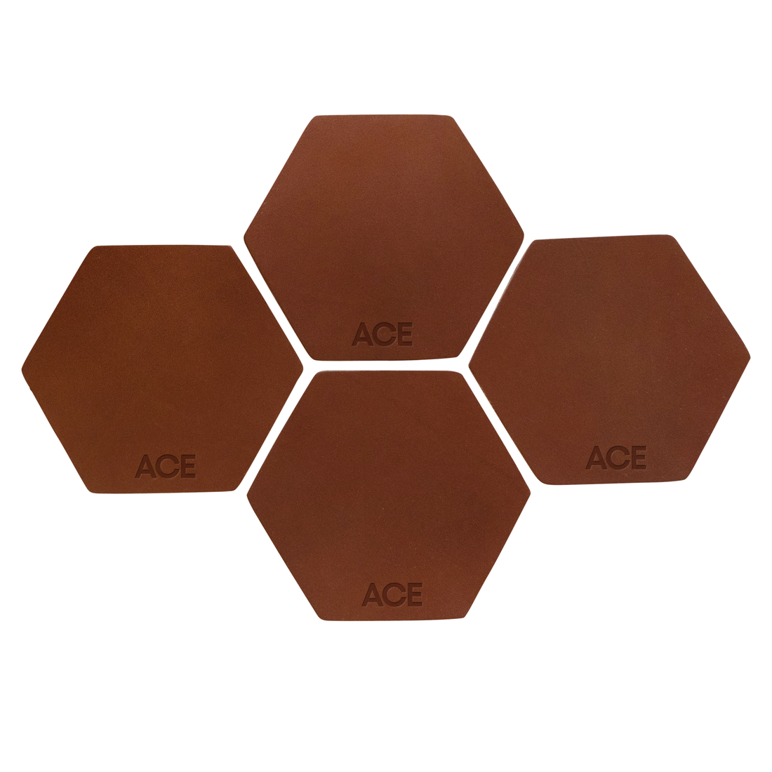 Personalized Leather Hexagon Coasters - Set of 4