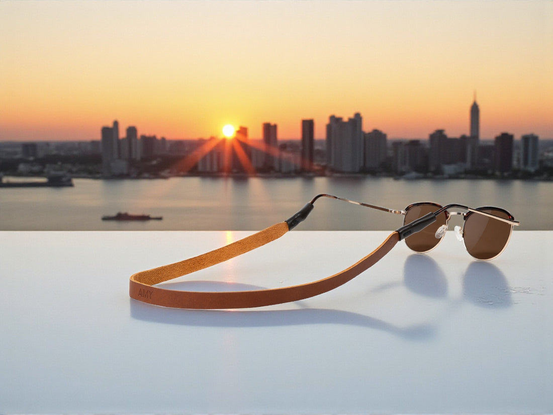Monogrammed Leather Sunglass Strap
