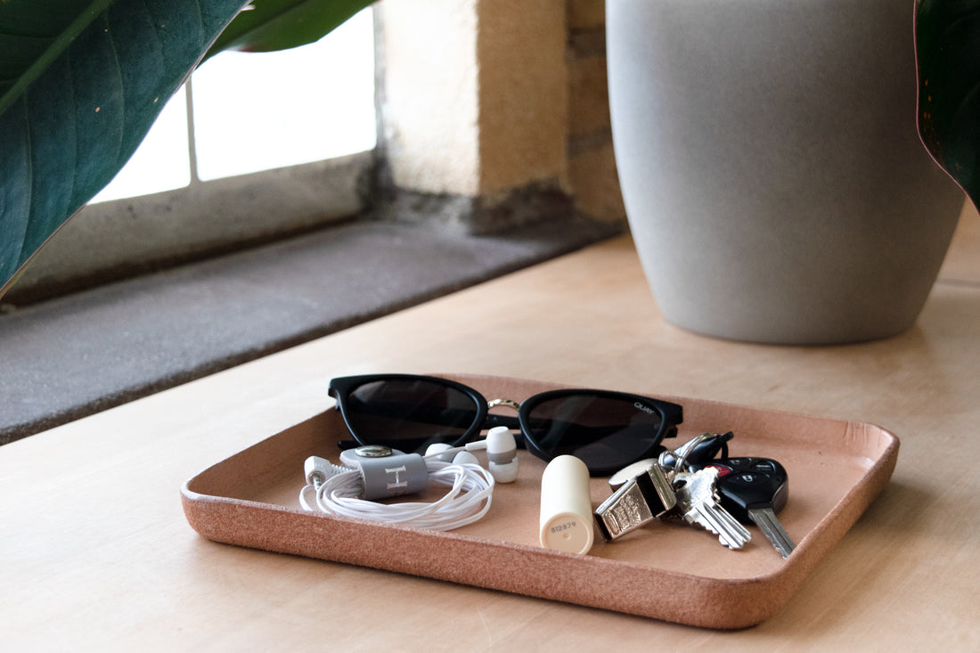 Personalized Molded Leather Valet Tray