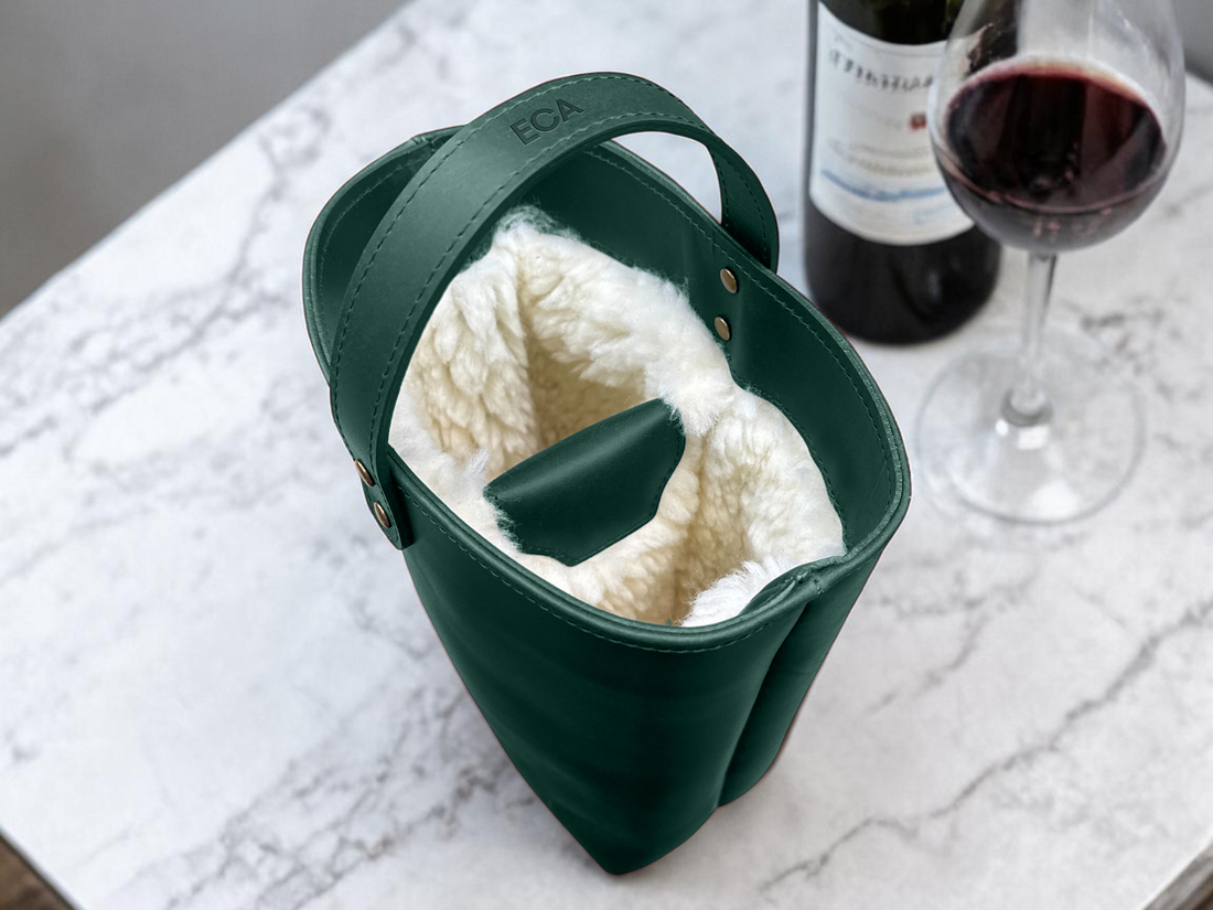 Leather Double Wine Carrier | Handcrafted Personalized Wine Tote