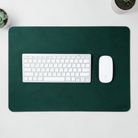 Personalized leather WFH desk set in emerald