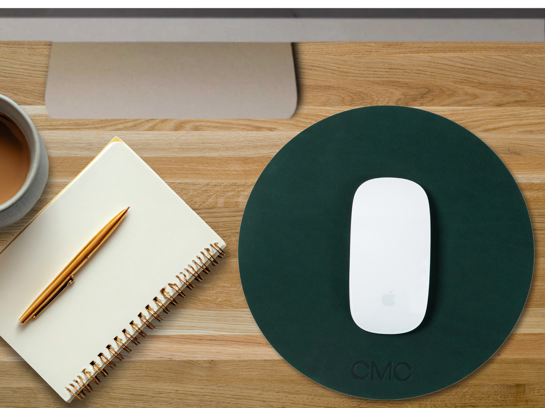 Personalized Round Leather Mouse Pad
