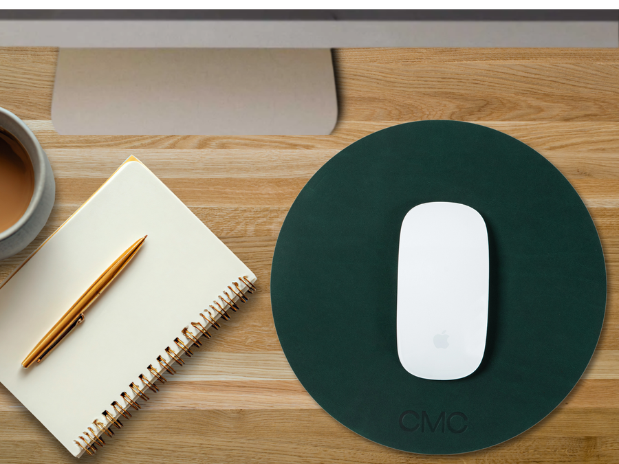 Personalized Round Leather Mouse Pad