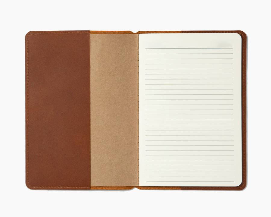 Personalized Leather A5 Journal Cover: USA Made Monogrammed Notebook