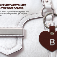 Personalized Leather Heart Keychain