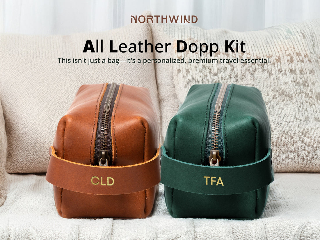dopp veneto top zip travel toiletry bag Personalized Leather Dopp Kit with Zipper Pull