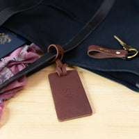 Personalized Sewn Leather Luggage Tag