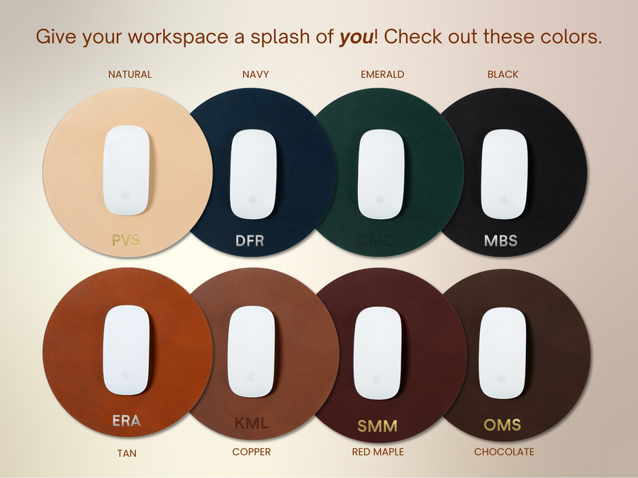 Personalized Round Leather Mouse Pad