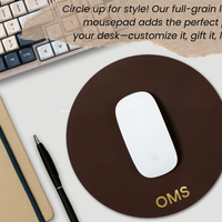 Personalized Round Leather Mouse Pad