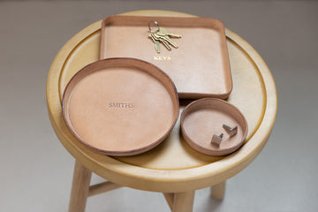 Molded Leather Valet Tray