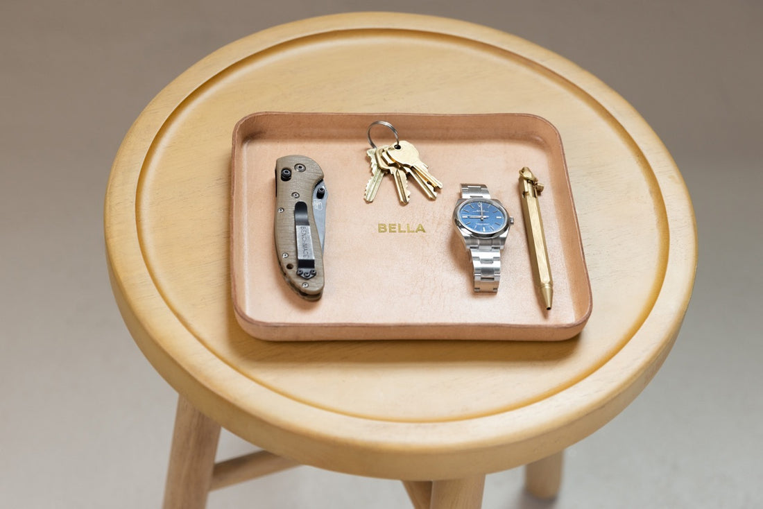 Personalized Molded Leather Valet Tray