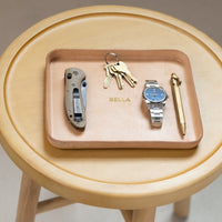 Personalized Molded Leather Valet Tray