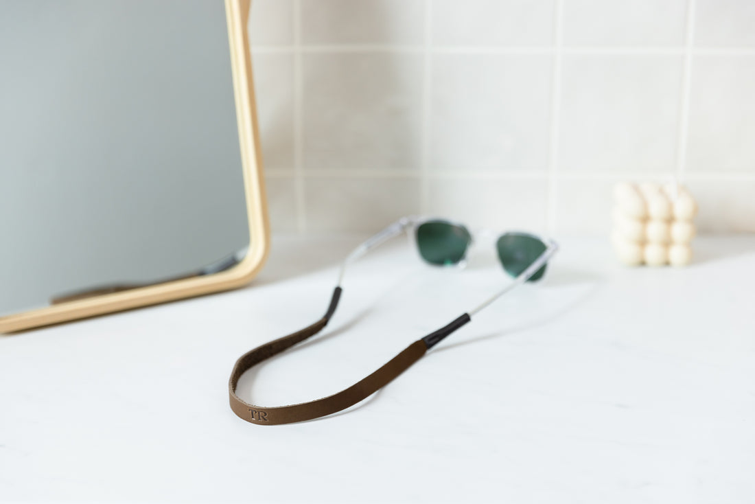 Monogrammed Leather Sunglass Strap