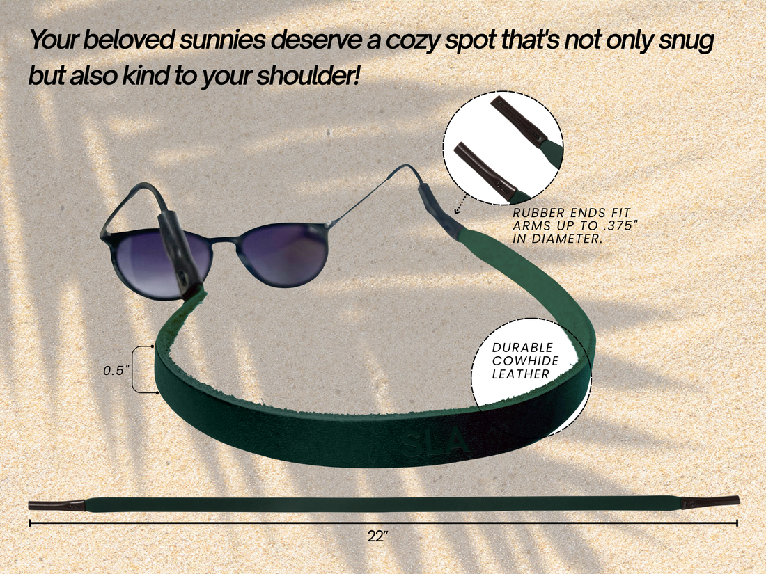 Monogrammed Leather Sunglass Strap