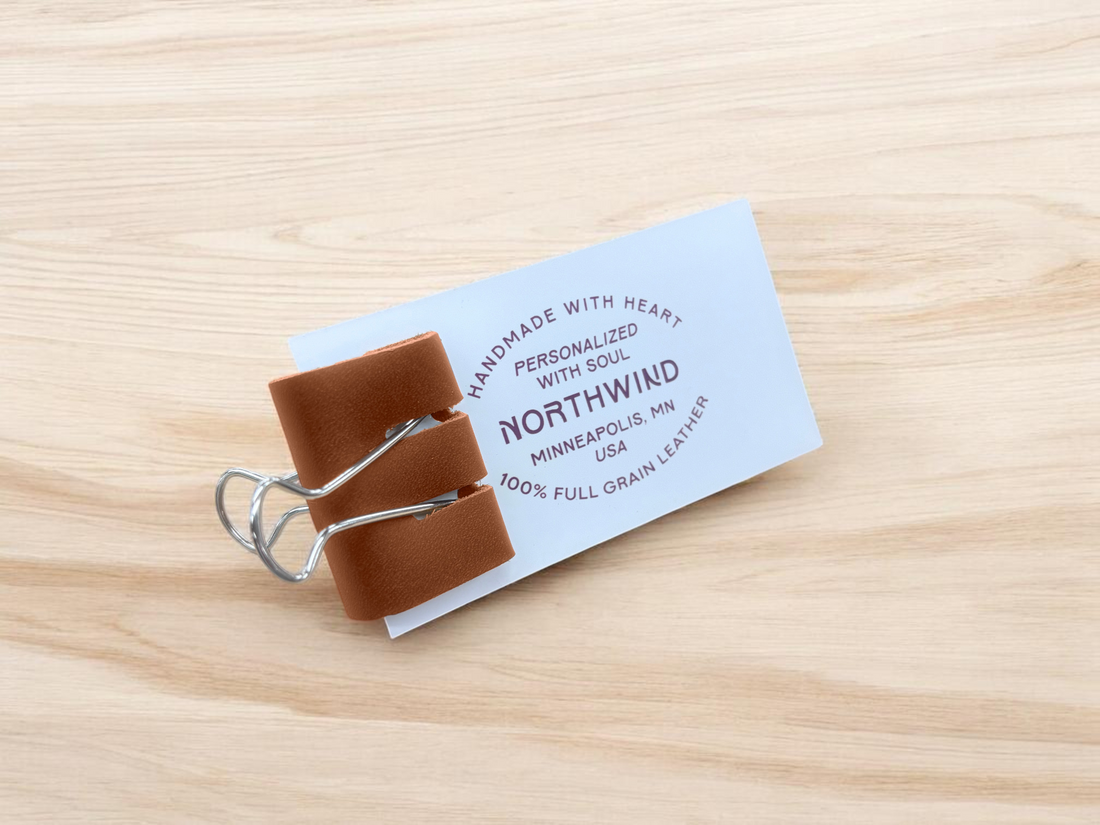 Personalized Leather Binder Clip (Set of 3) | Handcrafted | Northwind