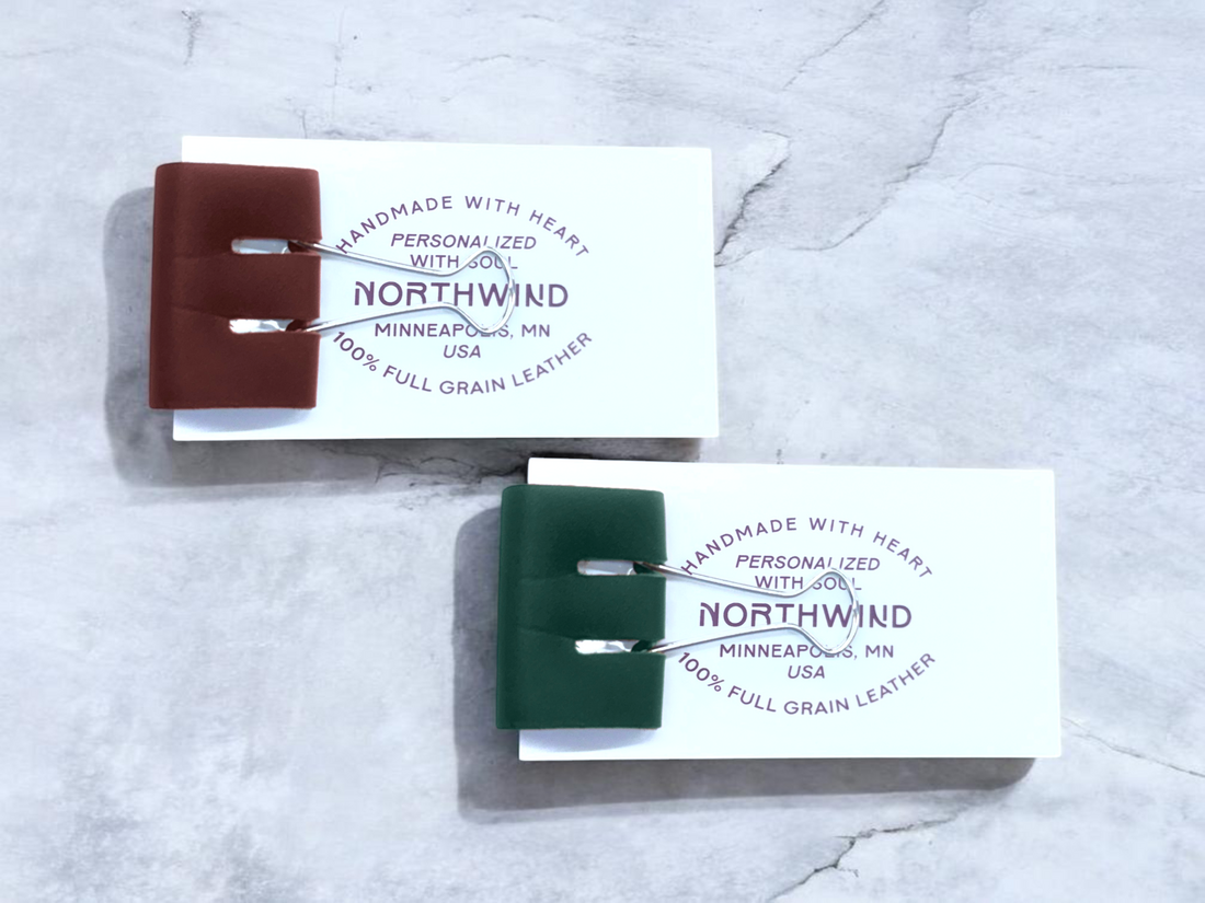 Personalized Leather Binder Clip (Set of 3) | Handcrafted | Northwind