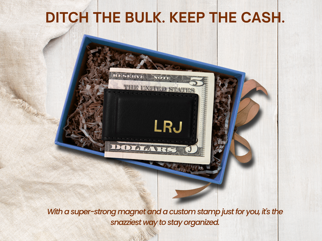 Personalized Leather Money Clip