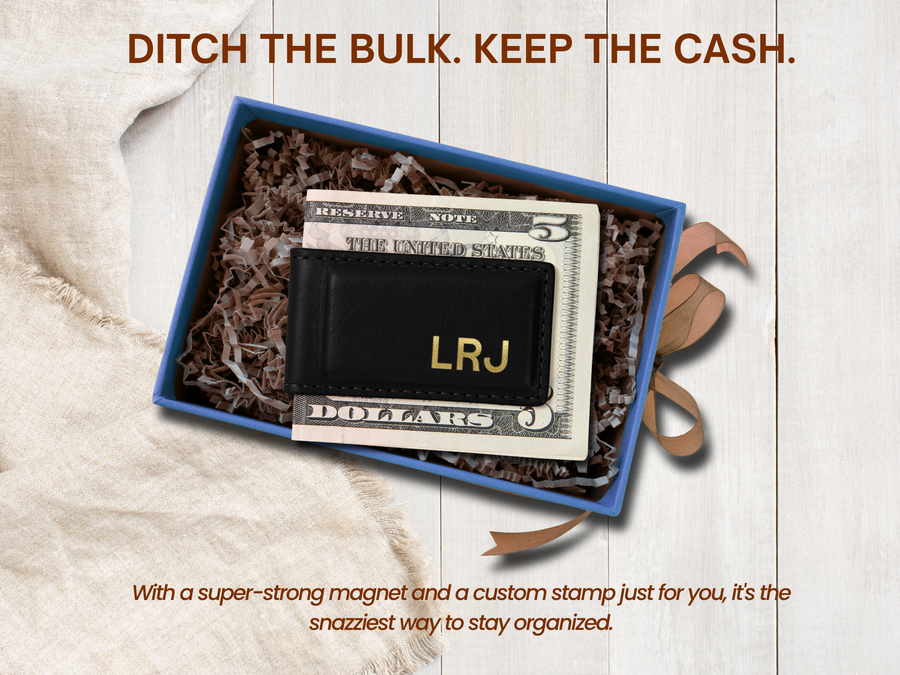 Personalized Leather Money Clip