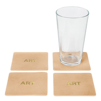 Personalized Leather Square Coasters - Set of 4