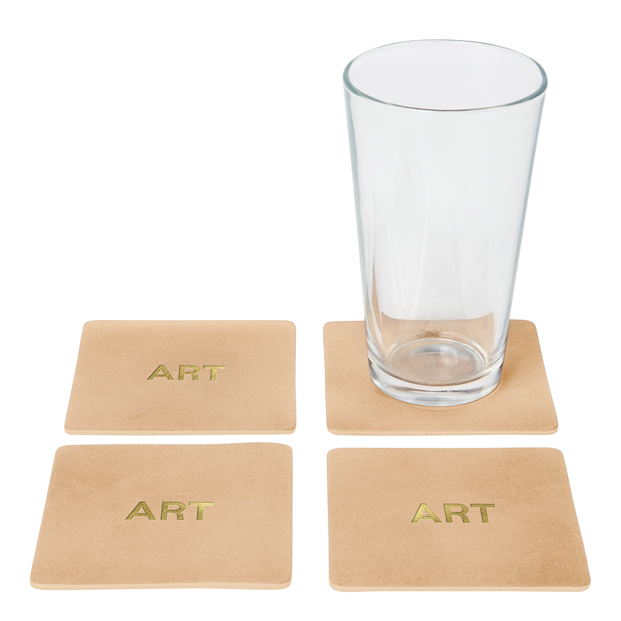 Personalized Leather Square Coasters - Set of 4