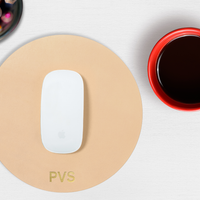 Personalized Round Leather Mouse Pad