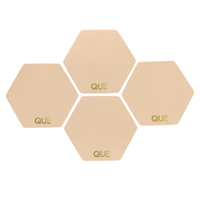 Personalized Leather Hexagon Coasters - Set of 4