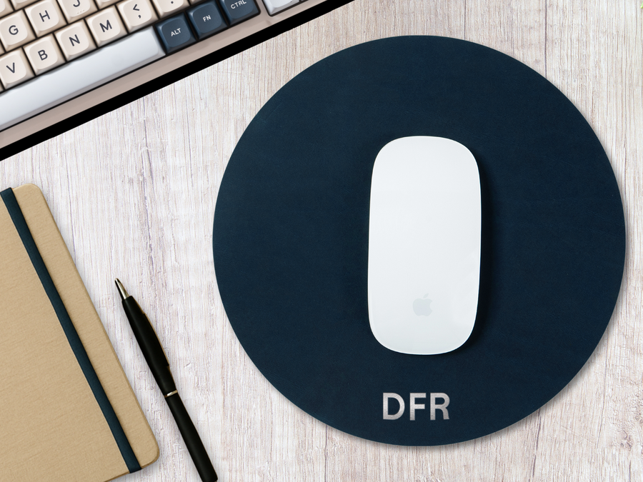 Personalized Round Leather Mouse Pad