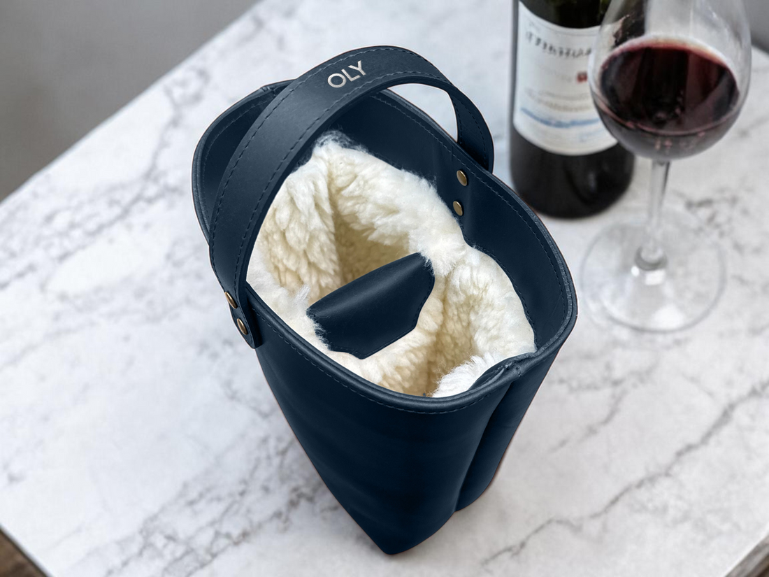Leather Double Wine Carrier | Handcrafted Personalized Wine Tote
