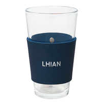 Personalized Leather Pint Glass Sleeve