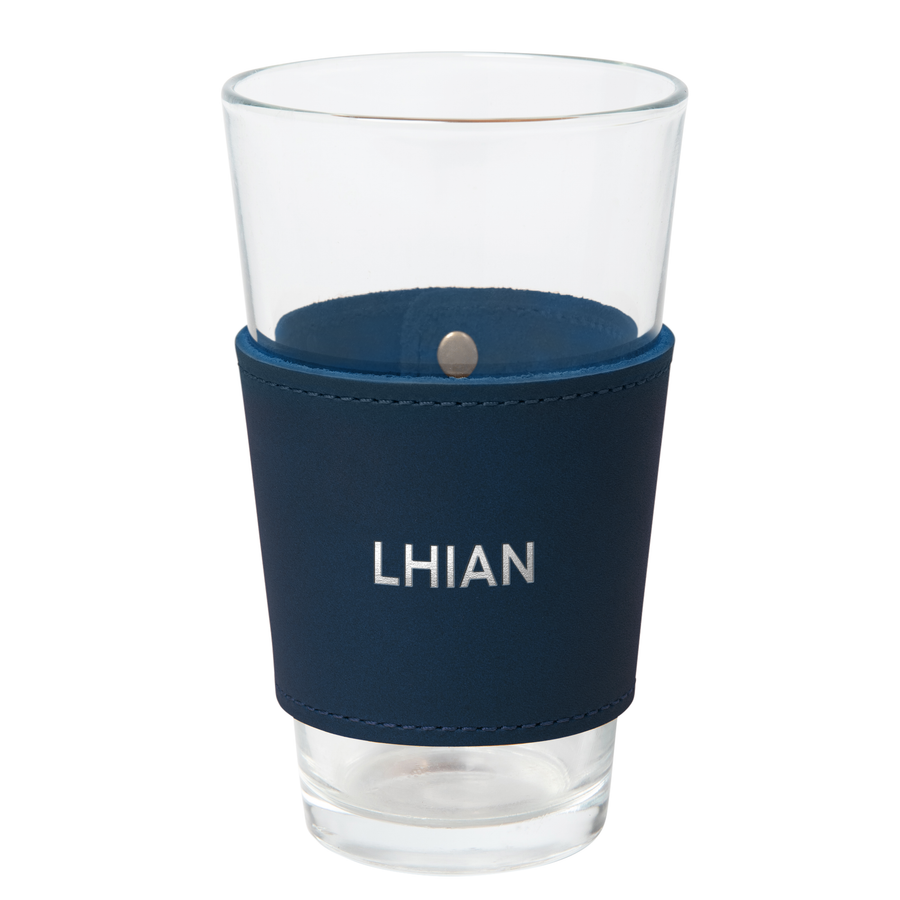 Personalized Leather Pint Glass Sleeve