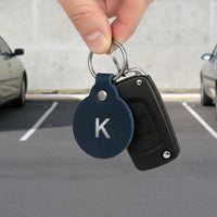 Personalized Leather Circle Key Fob