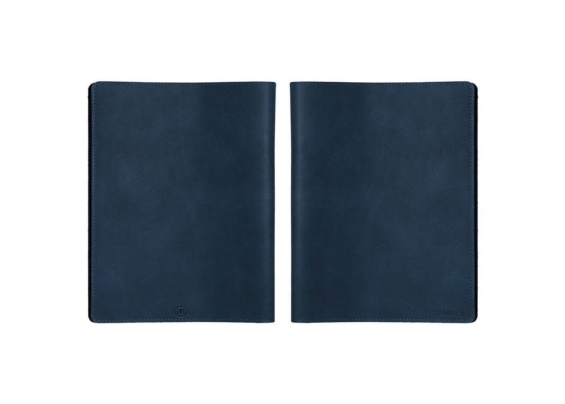 Personalized Leather Large Journal Cover: USA Made Monogrammed Notebook