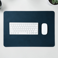 Personalized leather WFH desk set in navy