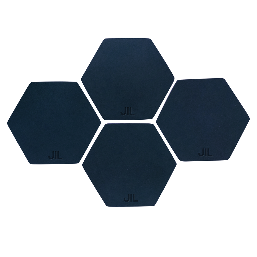 Personalized Leather Hexagon Coasters - Set of 4