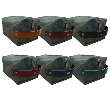 Personalized Canvas and Leather Dopp Kit