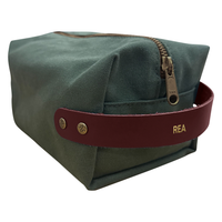 Personalized Canvas and Leather Dopp Kit