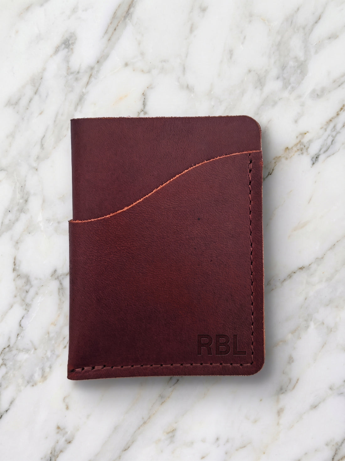 Wave Wallet – Handmade Minimalist Slim Card Holder Chocolate / Silver Foil