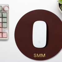 Personalized Round Leather Mouse Pad