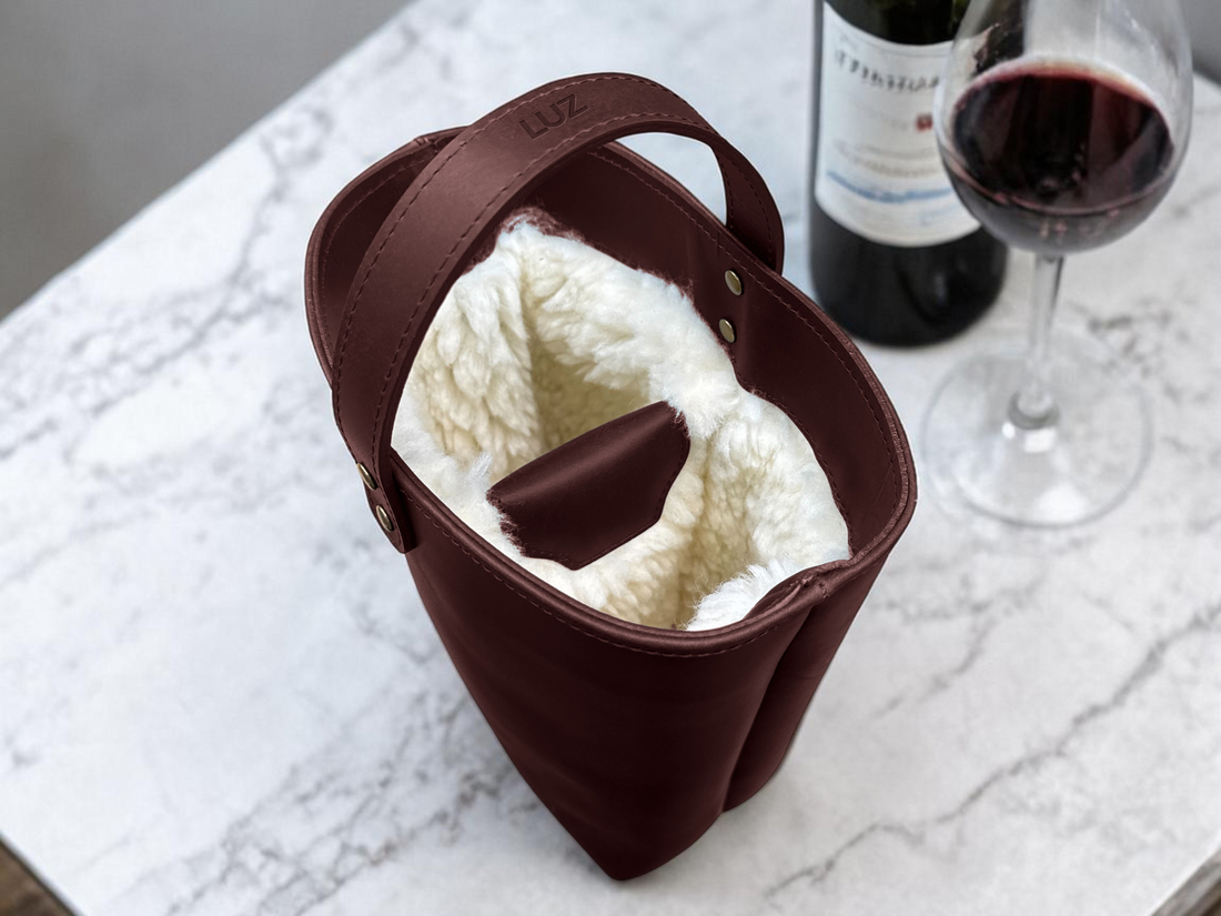 Leather Double Wine Carrier | Handcrafted Personalized Wine Tote