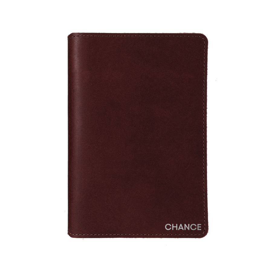 Personalized Leather A5 Journal Cover: USA Made Monogrammed Notebook
