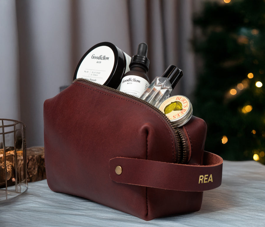 Personalized Leather Dopp Kit