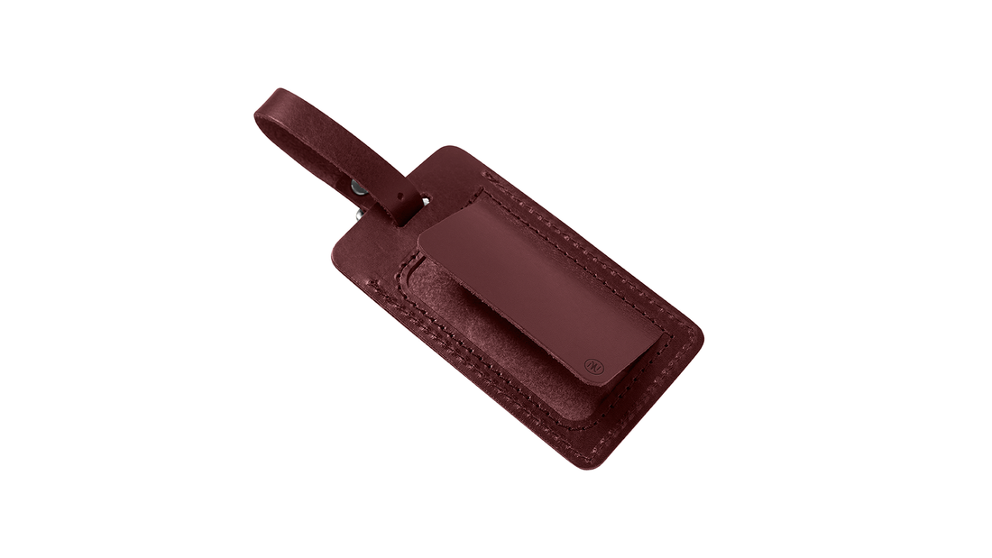 Personalized Sewn Leather Luggage Tag