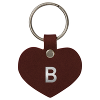 Personalized Leather Heart Keychain