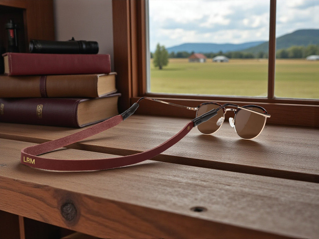 Monogrammed Leather Sunglass Strap