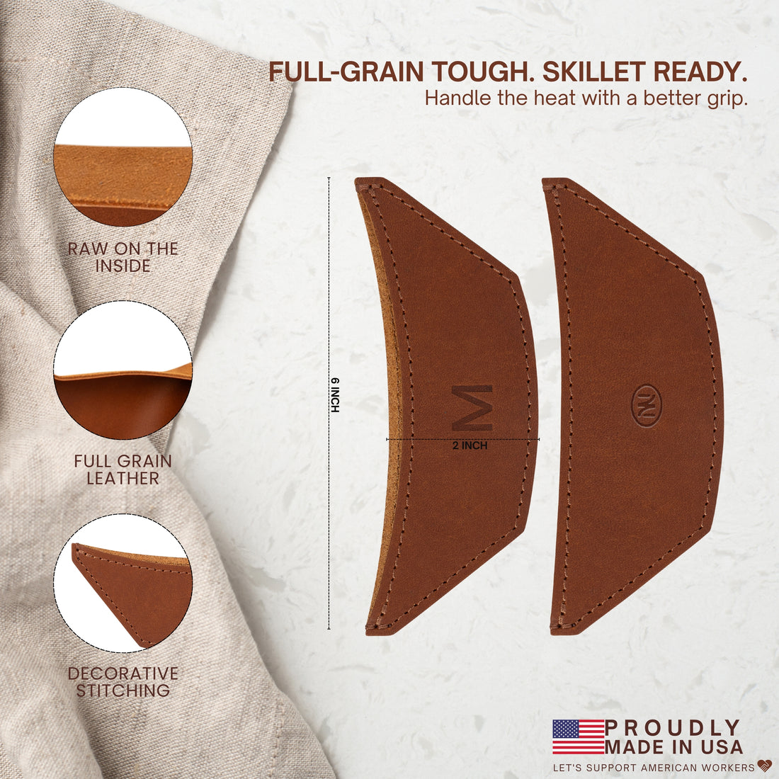 Leather Pot Handle Set of 2