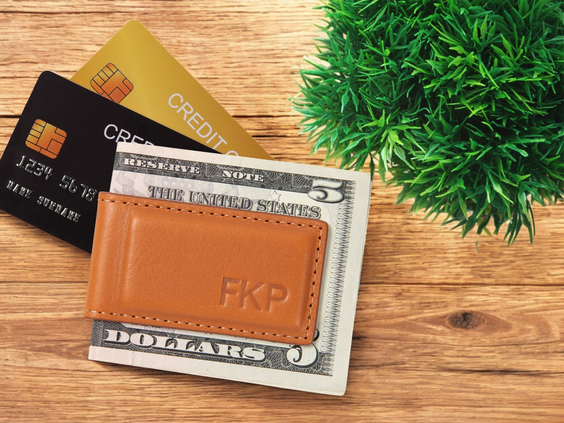Personalized Leather Money Clip