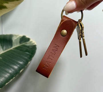 Personalized Leather Keychain