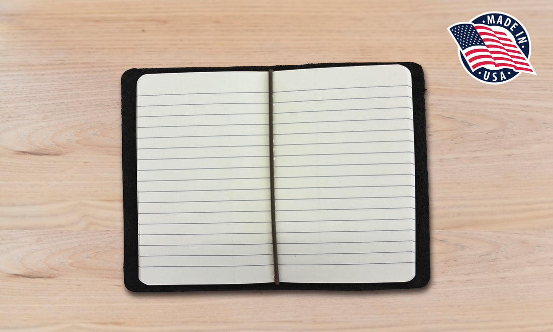 Refillable Small Notebook Sleeve with Stretch Cord | Handmade in the USA